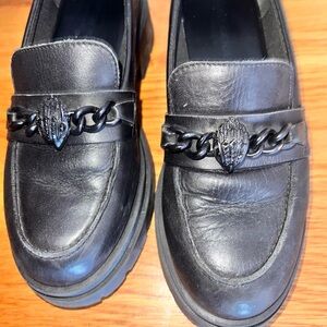 Kurt Geiger Black Chunky Loafers with Eagle Detail – Size 38